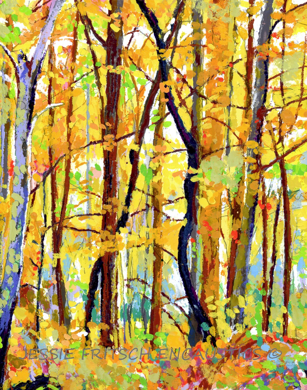 Autumn Forest Painting by Jessie Fritsch